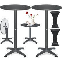 Kesser - 2in1 Table haute pliante Table de bistrot Aluminium Plateau inox Hauteur réglable 70cm / 115cm Table de fête Table In & Outdoor Mariage