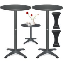 Kesser - 2in1 table haute table de bistrot aluminium plateau inox réglable en hauteur 70cm / 115cm table de fête table In & Outdoor mariage réception