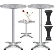 KESSER 2in1 table haute table de bistrot aluminium plateau inox réglable en hauteur 70cm / 115cm table de fête table In & Outdoor mariage réception