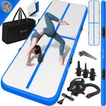 KESSER Tapis de gymnastique Gonflable Airtrack Tapis de fitness Tapis de gymnastique 3/4/5/6m Sac de transport & pompe à air électrique inclus Tapis
