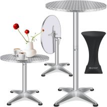 Tavolo da bar 2in1 pieghevole tavolo da bistrot piano in alluminio acciaio inox altezza regolabile 70cm / 115cm tavolo per feste matrimonio al chiuso