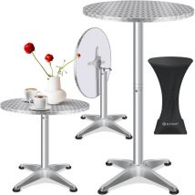 Kesser - tavolo da bar 2in1 tavolo bistrot pieghevole piano in alluminio acciaio inox altezza regolabile 70cm / 115cm tavolo per feste matrimonio al