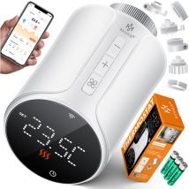 Thermostat de Radiateur WiFi Thermostat de chauffage wlan avec Smart Home App Control Alexa, Google Assistant avec 6 vannes de Radiateur Economies