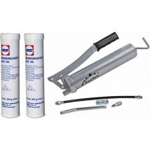 Handhebel Fettpresse HFP400 Set mit 2x Schmierfett Kartusche ixelon GOC190 400g