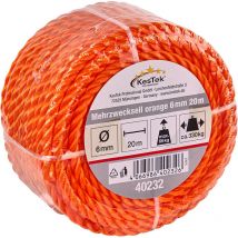 Mehrzweckseil orange 6 mm Robustes Seil 20 m für vielseitige Anwendungen - Kestek