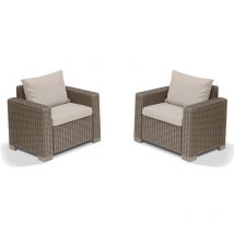 2 Fauteuils Avec Accoudoirs california Cappuccino - Keter