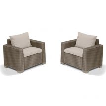 2 Sessel mit Armlehnen california Cappuccino - Keter