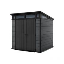 Abri de jardin Cortina 77 , rangement durable en résine de style bois résistant, Gris - 4,5 m² - 214x218x226 cm - Keter