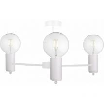 Keter Lighting - Keter Arde Multi Arm Semi Flush Ceiling Light White, 60cm, 3x E27