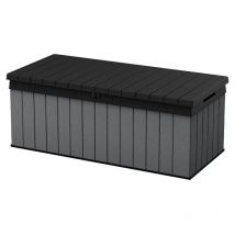 Coffre de rangement Darwin, coffre de jardin durable et résistant aux intempéries, Gris - 380L - 142.5x65.3x54.5 cm - Keter
