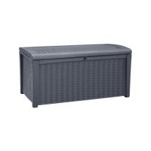 Coffre de rangement Keter extérieur en résine 270 litres Gris - Malle de jardin Emily