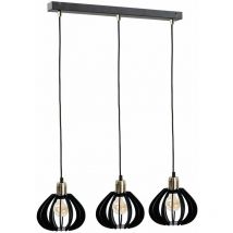 Keter Gemma Bar Pendant Ceiling Light Black, Gold, 60cm, 3x E27