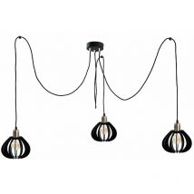 Keter Lighting - Keter Gemma Cluster Pendant Ceiling Light Black, Gold, 3x E27