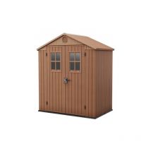 Keter - Gartenschuppen aus Kunstharz darwin 6x4 Holz mit Frontfenstern
