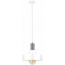 Keter Lighting - Keter Giza Dome Pendant Ceiling Light White, Silver, 30cm, 1x E27