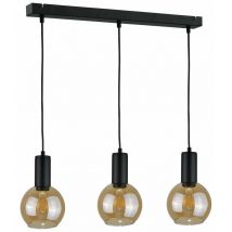 Keter Jantar Bar Pendant Ceiling Light Black, 60cm, 3x E27