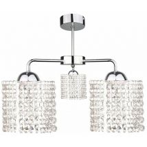 Keter Lighting - 1008 Diament Plafonnier semi-encastré à bras multiples Argent, 40cm, 3x E27