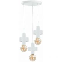 Keter Lighting - 1033 Unica Cluster Suspension Plafonnier Blanc, 35cm, 3x E27