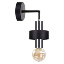 Keter Lighting - 1048 Lampada da parete Unica Nero, Argento, 12cm, 1x E27