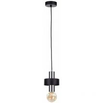 1052 Unica Slim Lámpara de Techo Colgante Negro, Plata, 12cm, 1x E27 - Keter Lighting