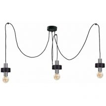 Keter Lighting - 1055 Unica Cluster Pendel-Deckenleuchte Schwarz, Silber, 3x E27
