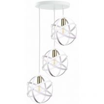 Keter Lighting - 1109 Pola Cluster Pendelleuchte Weiß, Gold, 35cm, 3x E27