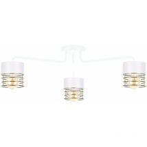 Keter Lighting - 1131 Royal Multi Arm Lámpara de Techo Semi Empotrado Blanco, Dorado, 70cm, 3x E27