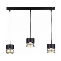 Keter Lighting - 1144 Elle Bar Suspension Plafonnier Noir, 60cm, 3x E27