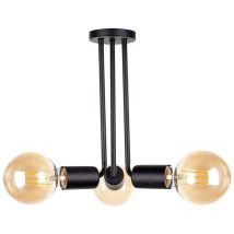 1176 Venna Multi Arm Lampada da soffitto semi-incasso nera, 25 cm, 3x E27 - Keter Lighting