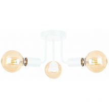 Keter Lighting - 1185 Luna Multi Arm Halbbündige Deckenleuchte Weiß, 25cm, 3x E27