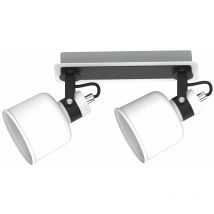Keter Lighting - 1202 Pako Twin Plafonnier Spot Blanc, 28cm, 2x E14