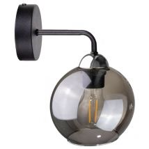 1211 Lampada da parete Cosmo Dome nera, argento, 23 cm, 1x E27 - Keter Lighting