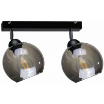 Keter Lighting - 1219 Yuno Twin Plafonnier Spot Noir, 50cm, 2x E27