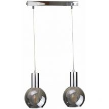Keter Lighting - 1239 Supra Bar Suspension Plafonnier Argent, 50cm, 2x E27