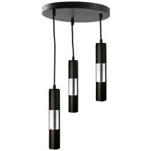1262 Plafoniera a sospensione Magnum Cluster Nero, Argento, 30 cm, 3x GU10 - Keter Lighting