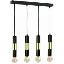 Keter Lighting - 1265 Magnum Bar Suspension Plafonnier Noir, Or, 60cm, 4x E27