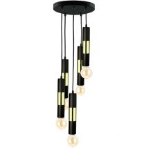 1268 Plafoniera a sospensione Magnum Cluster Nero, Oro, 30 cm, 5x E27 - Keter Lighting