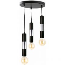Keter Lighting - 1272 Magnum Cluster Suspension Plafonnier Noir, Argent, 30cm, 3x E27