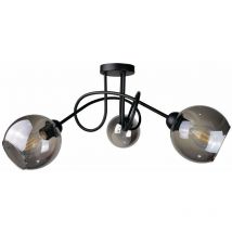 Keter Lighting - 1274 Ring Plafonnier semi-encastré à bras multiples Noir, 70cm, 3x E27