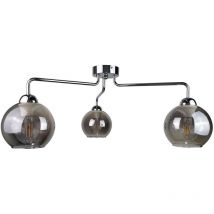 1292 Plafoniera semi-incasso Pluton Multi Arm Argento, 70 cm, 3x E27 - Keter Lighting