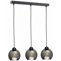 Keter Lighting - 1319 Yuno Bar Suspension Plafonnier Noir, 60cm, 3x E27