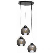 Keter Lighting - 1320 Yuno Cluster Suspension Plafonnier Noir, 30cm, 3x E27