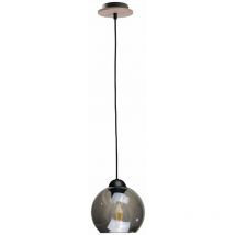 1338 Wood Dome Lámpara de Techo Colgante Negra, 15cm, 2x E27 - Keter Lighting