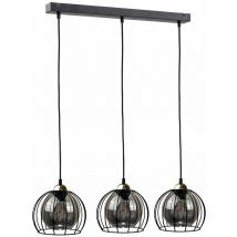 Keter Lighting - 1486 Solo Bar Pendelleuchte Schwarz, 60cm, 3x E27