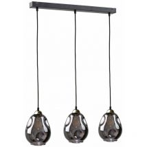 Keter Lighting - 1575 Loki Bar Pendelleuchte Schwarz, 60cm, 3x E27