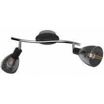 Keter Lighting - 1602 Fog Twin Plafonnier Spot Noir, 36cm, 2x E14