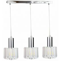 Keter Lighting - 1607 Deko Bar Pendelleuchte Silber, 60cm, 3x E27