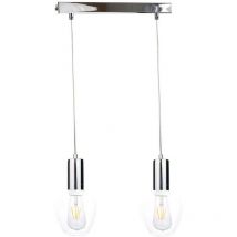 1618 Verre Bar Sospensione Plafoniera Argento, 50cm, 2x E27 - Keter Lighting