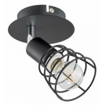 Keter Lighting - 1630 Cage Single Spot Noir, 12cm, 1x E14