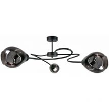 1653 Zahra Multi Arm Semi Flush Deckenleuchte Schwarz, 67cm, 3x E27 - Keter Lighting